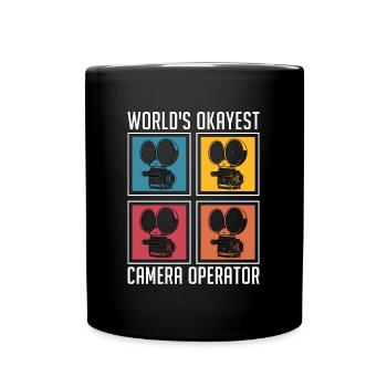 Camera Operator World's Okayest Retro Filmmaking - Full Colour Mug - black - Front