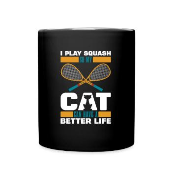 Squash Katze - Tasse einfarbig - Schwarz - Vorne