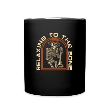 Jazz Musik Skelett Jazz Posaune - Tasse einfarbig - Schwarz - Vorne