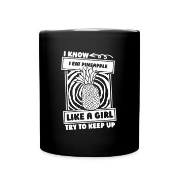 Pineapple Girl - Full Colour Mug - black - Front