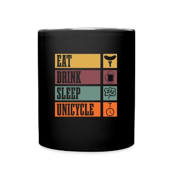 Unicycle Eat Drink Sleep Unicycle Loves Unicycling - Tasse einfarbig - Schwarz - Vorne