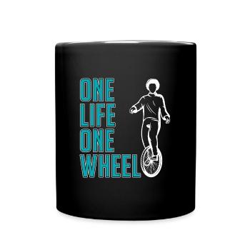 Unicycle One Life One Wheel Unicycle Unicycliste - Mug uni - noir - Devant