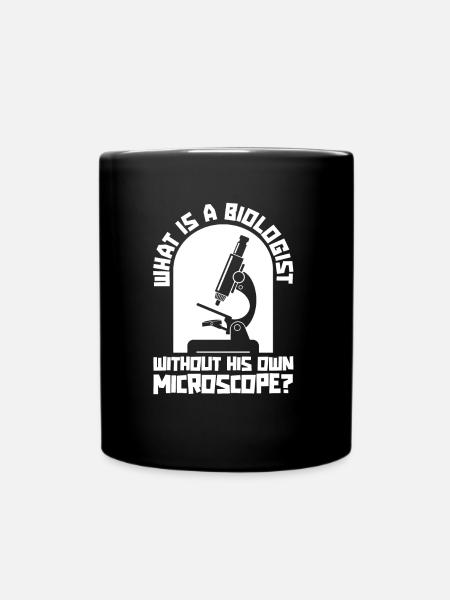 Biologie Biologe Mikroskop - Tasse einfarbig - Schwarz