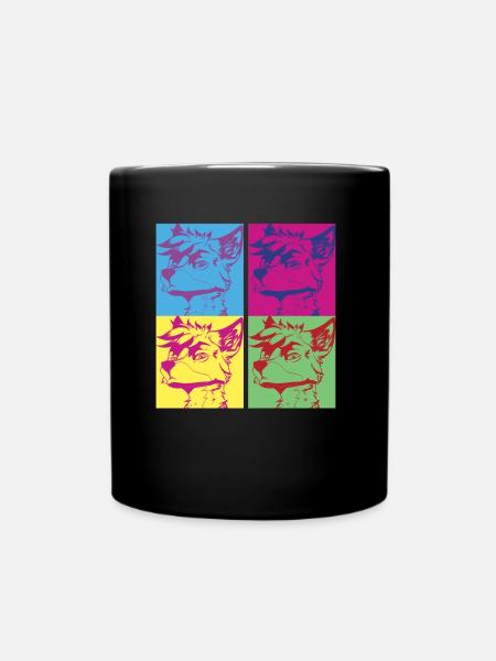 Furry Fandom Fursuits Pop Art - Full Colour Mug - black