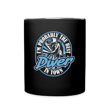 Diving is the best for divers - Full Colour Mug - black - Front