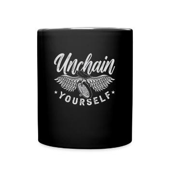 Unicycle Unchain Yourself One Wheel Unicyclist - Tasse einfarbig - Schwarz - Vorne