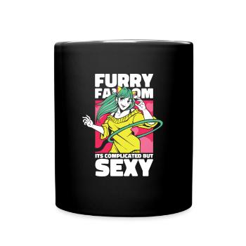 Furry Fandom Fursuits Sexy - Full Colour Mug - black - Front