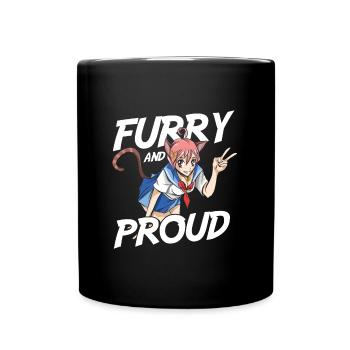 Furry Fandom Fursuits Stolz Furry And Proud - Mug uni - noir - Devant