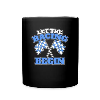 Go karting karting kart driver flag - Full Colour Mug - black - Front