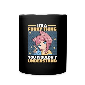 Furry Fandom Fursuits Cute - Full Colour Mug - black - Front