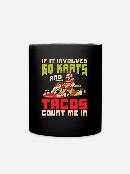 Go Karting Karting Karting Driver Taco - Mug uni - noir