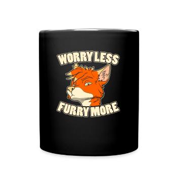 Furry Fandom Fursuits Fox - Full Colour Mug - black - Front
