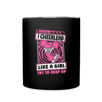 Cheerleader Cheerleading Mädchen - Tasse einfarbig - Schwarz - Vorne