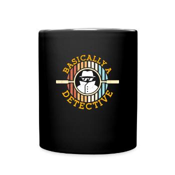 Detective Basically A Detective Retro Investigator - Full Colour Mug - black - Front