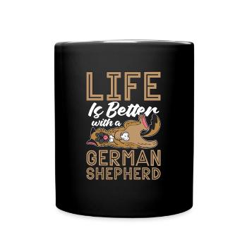 German Shepherd Life Is Better With A Police Dogs - Full Colour Mug - black - Front