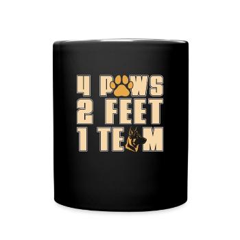 German Shepherd 4 Paws 2 Feet 1 Team Military Dogs - Full Colour Mug - black - Front
