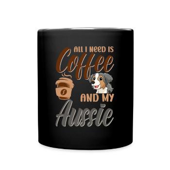 Australian Shepherd Aussie Dad Aussie Mom - Full Colour Mug - black - Front