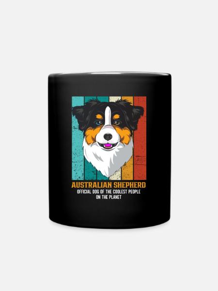 Australischer Schäferhund Aussie Dad Aussie Mom - Tasse einfarbig - Schwarz