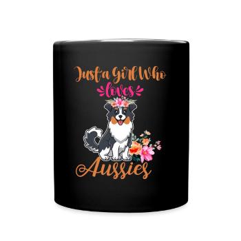 Australian Shepherd Aussie Dad Aussie Mom - Full Colour Mug - black - Front