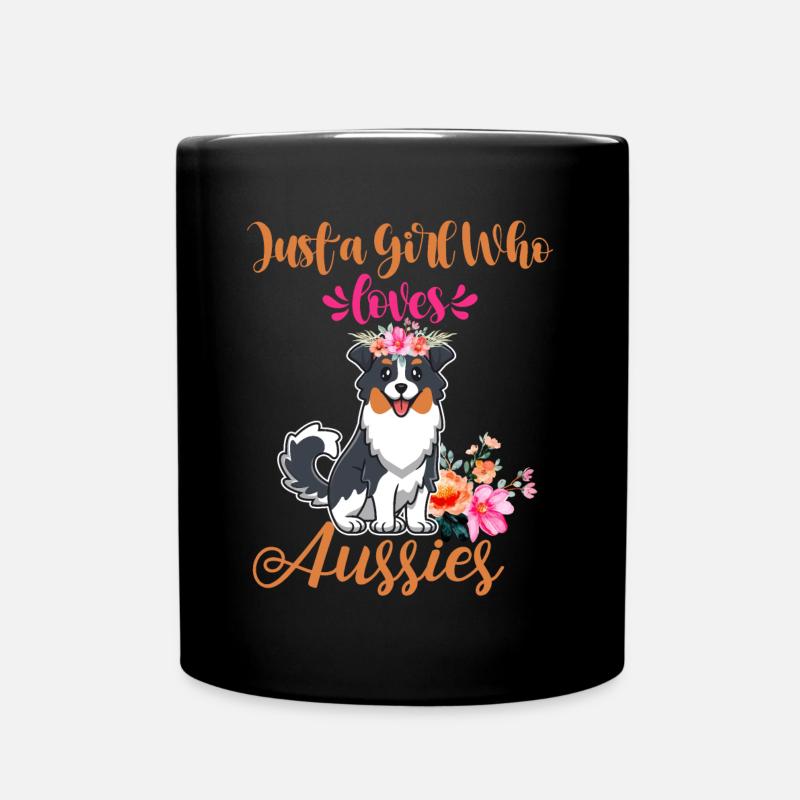 Australischer Schäferhund Aussie Dad Aussie Mom - Tasse einfarbig - Schwarz