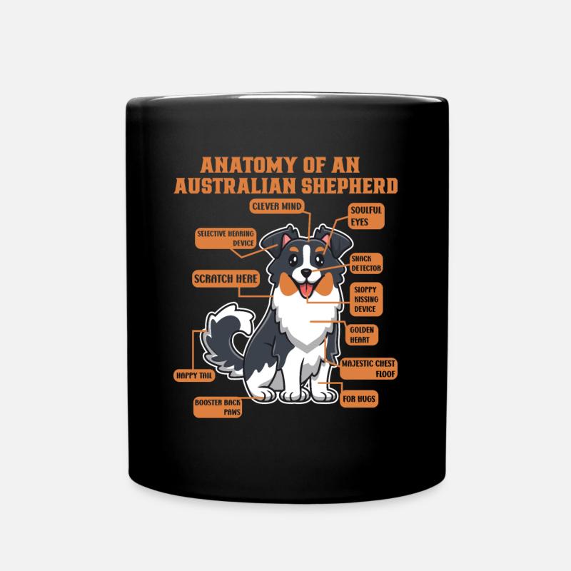Australischer Schäferhund Aussie Dad Aussie Mom - Tasse einfarbig - Schwarz
