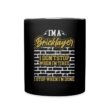 Masonry, masonry, bricklayer, apprentice, mason, master - Full Colour Mug - black - Front