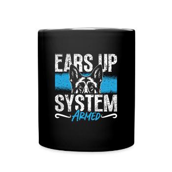 German Shepherd Ears Up System Armed Police Dogs - Full Colour Mug - black - Front