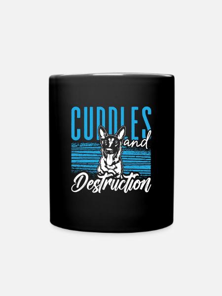 Belgian Malinois Cuddles & Destruction Working Dog - Tasse einfarbig - Schwarz