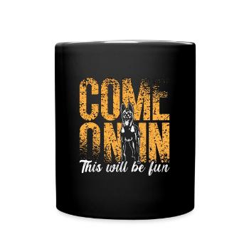 Les malinois belges entrent dans ce chien policier - Mug uni - noir - Devant