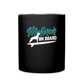 Belgian Malinois On Board Police Dog Canine Pet - Tasse einfarbig - Schwarz - Vorne