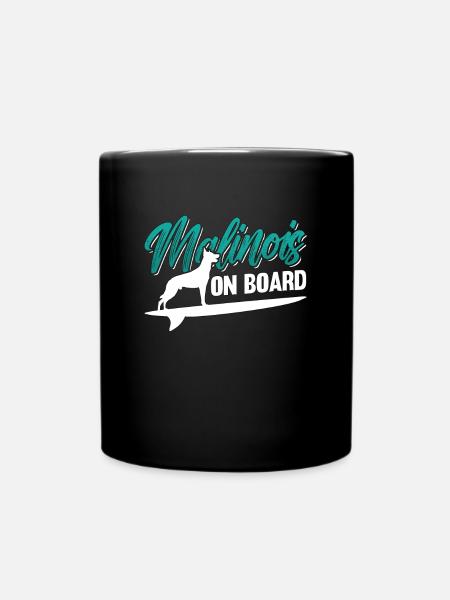 Belgian Malinois On Board Police Dog Canine Pet - Tasse einfarbig - Schwarz