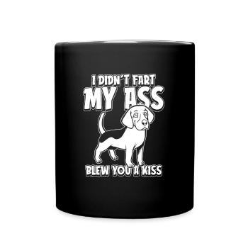 Beagle Je n’ai pas pété mes fesses Soufflé un baiser - Mug uni - noir - Devant