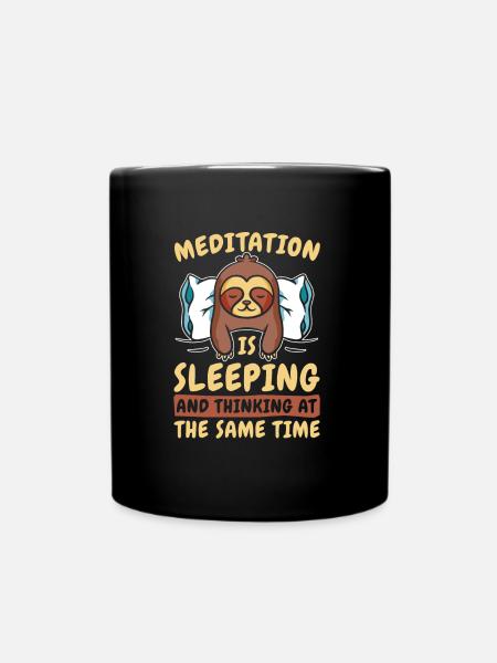 Méditation paresseuse Yoga paresseux - Mug uni - noir