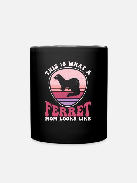 Frettchen Iltis Mutter - Tasse einfarbig - Schwarz