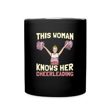 Cheerleader Cheerleading Mädchen - Tasse einfarbig - Schwarz - Vorne