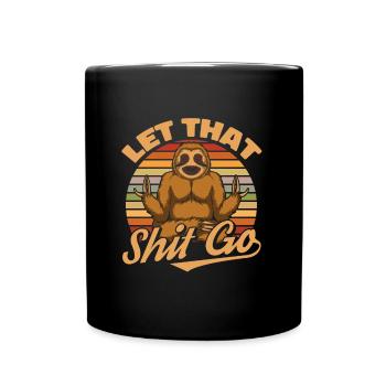 Faultier Lustig Faultier Yoga - Tasse einfarbig - Schwarz - Vorne