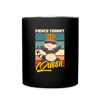 Frettchen Iltis Königin - Tasse einfarbig - Schwarz - Vorne