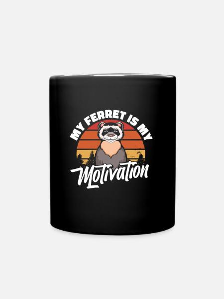 Frettchen Iltis Motivation - Tasse einfarbig - Schwarz