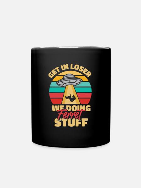 Frettchen Iltis Lustig - Tasse einfarbig - Schwarz