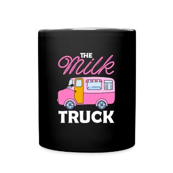 Kuh Milch Niedlich Milchwagen - Tasse einfarbig - Schwarz - Vorne