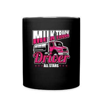 Kuh Milch Alle Sterne Milchwagen - Tasse einfarbig - Schwarz - Vorne