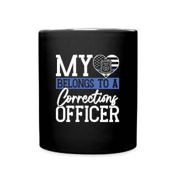 Agent correctionnel Mon cœur appartient aux agents - Mug uni - noir - Devant