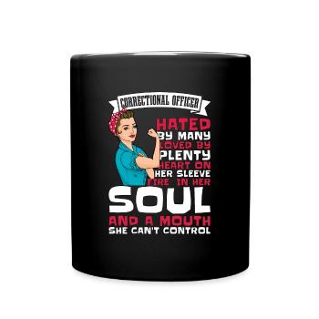 Correctional Officer Hated By Many Prison Guard - Full Colour Mug - black - Front