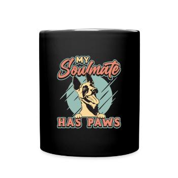 Malinois belge Mon âme sœur a des pattes Chien Malinois - Mug uni - noir - Devant