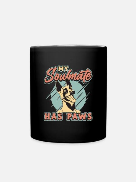 Malinois belge Mon âme sœur a des pattes Chien Malinois - Mug uni - noir
