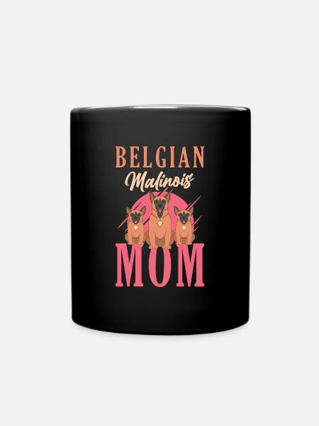 Belge Malinois Maman Police Chien Berger Belge - Mug uni - noir