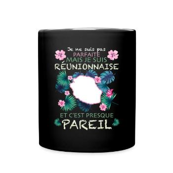 Femme Réunionnaise Cadeau île de La Réunion - Mug uni - noir - Devant