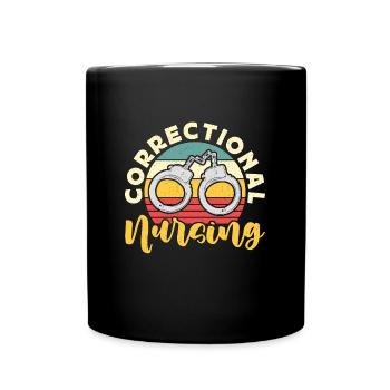 Correctional Nursing Retro Medicine Prison Nurse - Tasse einfarbig - Schwarz - Vorne