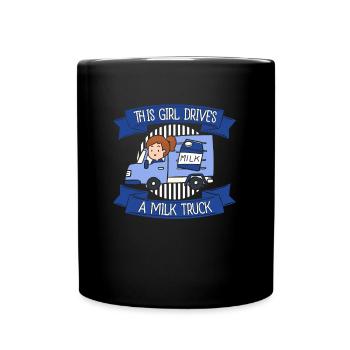 Lait de vache Panier de lait de fille - Mug uni - noir - Devant