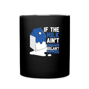 Camion de lait de vache drôle - Mug uni - noir - Devant